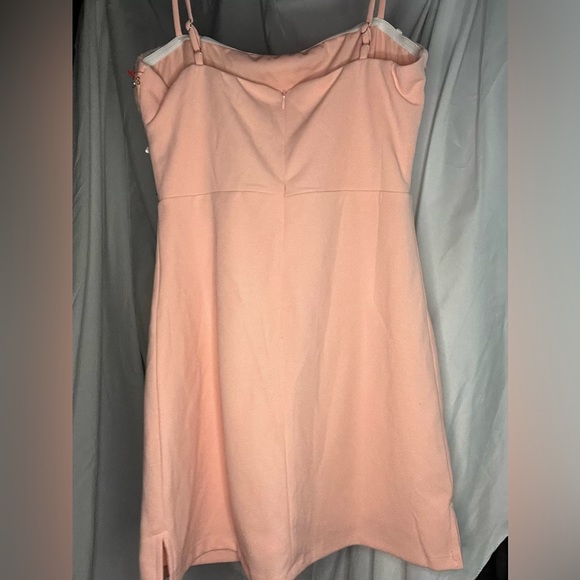 Hello Molly light pink embellished spaghetti strapped lined‎ mini dress size 6 - Picture 2 of 7
